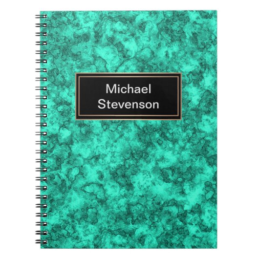 Carnet Motif en marbre clair turquoise (Devant)