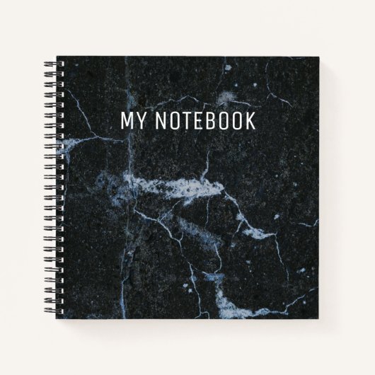 Carnet Motif en marbre noir (Devant)
