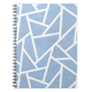 Carnet Motif en mosaïque bleu pâle et blanc