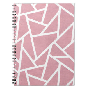 Carnet Motif en mosaïque corail et blanc