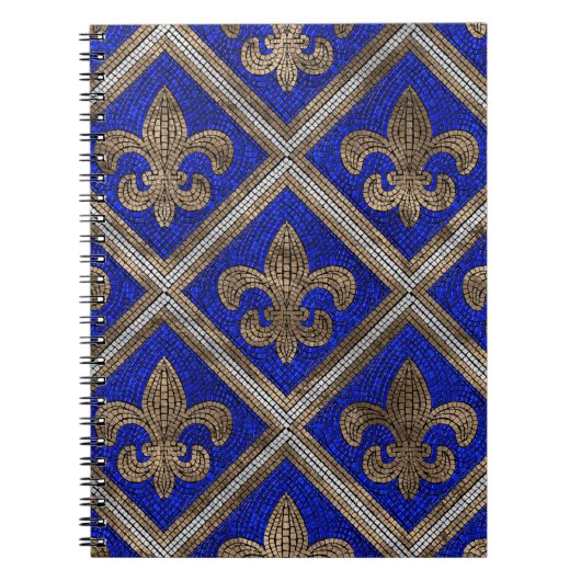 Carnet motif en mosaïque de fleur de lis (Devant)