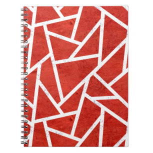 Carnet Motif en mosaïque rouge et blanche