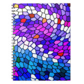 Carnet Motif en mosaïque violet bleu rose (Devant)