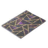 Carnet Motif en mosaïque violet et or (Côté gauche)