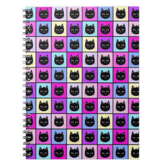 Carnet Motif en pastel de chat d'arc-en-ciel