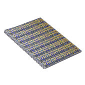 Carnet Motif en plumes de paon bleu et or (Côté Droit)