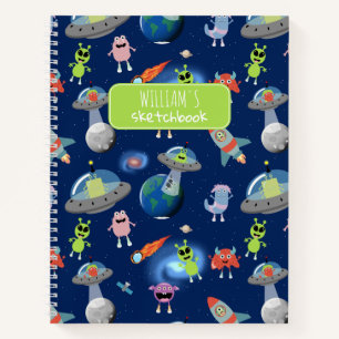 Carnet Motif Enfants Espace Monstres Aliens Mignons Moder