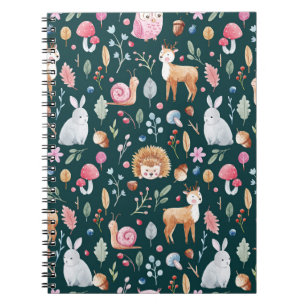 Carnet Motif Enfants Forêt Fée Aquarelle