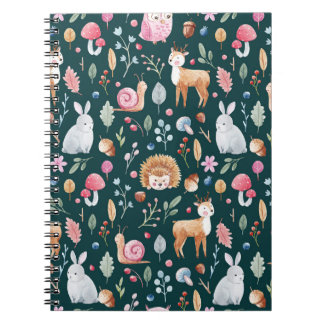 Carnet Motif Enfants Forêt Fée Aquarelle