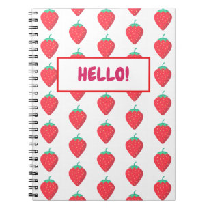 Carnet Motif esthétique Mignon Fraise Kawaii Amoureux