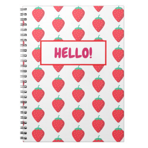Carnet Motif esthétique Mignon Fraise Kawaii Amoureux