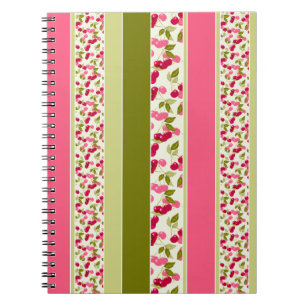 Carnet Motif estival lumineux de rayures de tissu multico