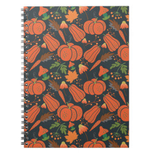 Carnet Motif et carottes citrouille rouge sans soudure