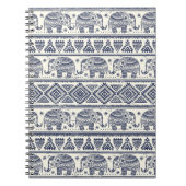 Carnet Motif ethnique bleu d'éléphant (Devant)