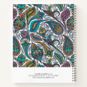 Carnet Motif ethnique paisley coloré (Dos)