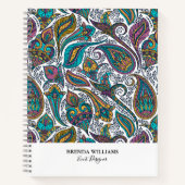 Carnet Motif ethnique paisley coloré (Devant)