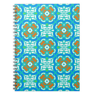 Carnet Motif ethnique turquoise