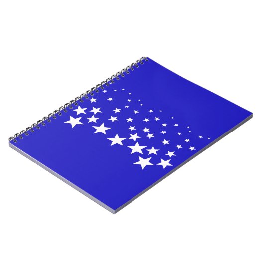 Carnet Motif étoile blanche sur arrière - plan bleu (Côté gauche)