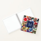 Carnet Motif Étoiles Patchwork Découpage Monogramme (Intérieur)