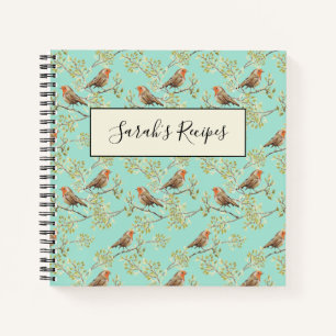 Carnet Motif européen vintage peint Robin Bird