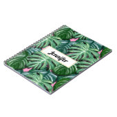 Carnet Motif exotique Feuille tropical vert (Côté gauche)