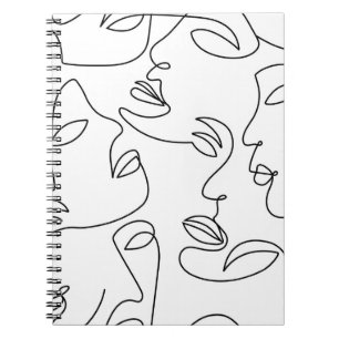 Carnet Motif face Abstrait d'une ligne