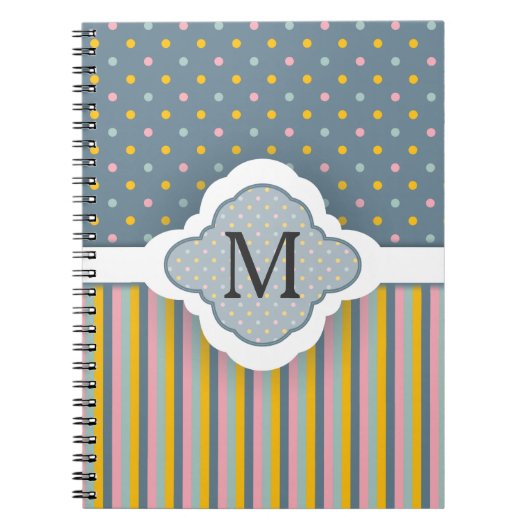 Carnet Motif fait sur commande mignon de rayures de point (Devant)