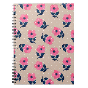 Carnet Motif féminine tendance rose rose fleuri