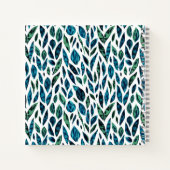 Carnet Motif Feuille Bleu Botanique (Dos)