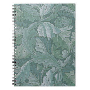 Carnet Motif feuille d'acanthe bleu sarcelle de William M