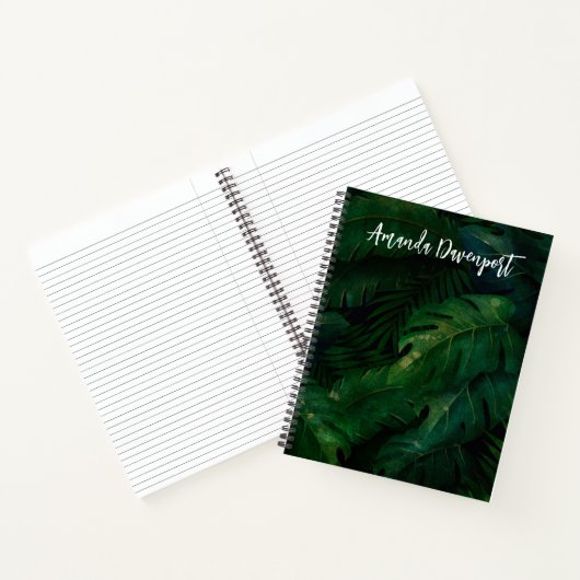 Carnet Motif Feuille de Dark Green Tropical (Intérieur)