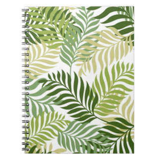 Carnet Motif Feuille de la foune botanique sur blanc