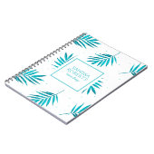 Carnet Motif feuille de palme Turquoise (Côté gauche)