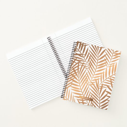Carnet Motif feuille de palmier d'or (Intérieur)