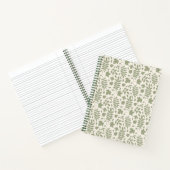 Carnet Motif Feuille déchiré vert sur crème (Intérieur)
