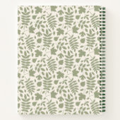 Carnet Motif Feuille déchiré vert sur crème (Dos)