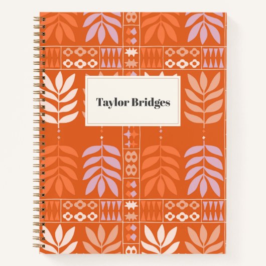 Carnet Motif Feuille d'esthétique super Boho (Devant)