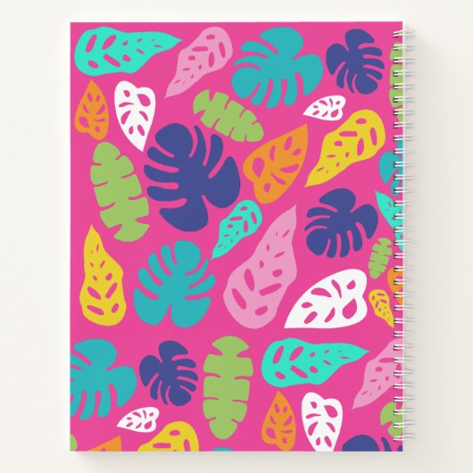 Carnet Motif Feuille d'été de couleur vive (Dos)