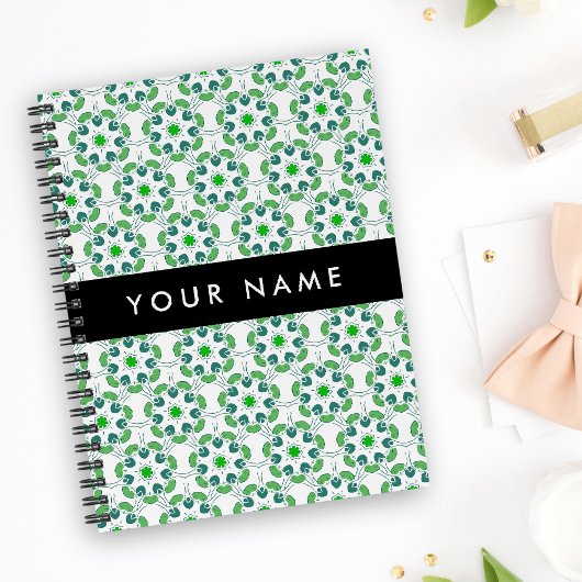 Carnet Motif feuille, Feuilles verts, votre nom