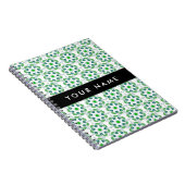 Carnet Motif feuille, Feuilles verts, votre nom (Côté Droit)