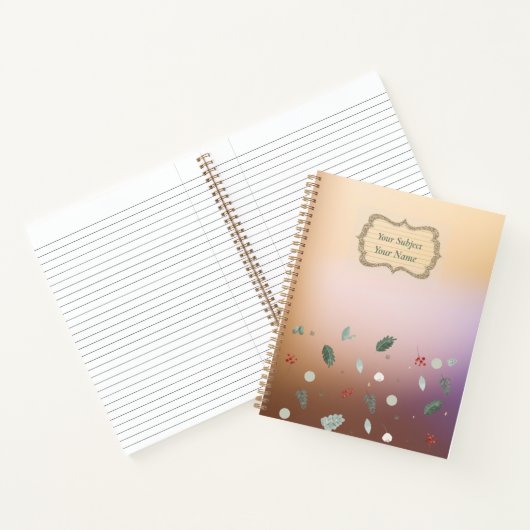 Carnet motif feuille moderne (Intérieur)