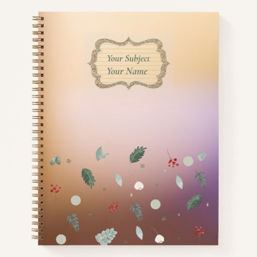 Carnet motif feuille moderne (Devant)