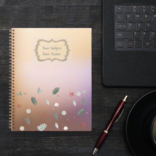 Carnet motif feuille moderne