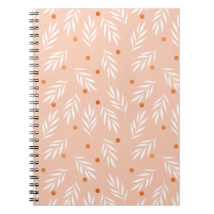 Carnet Motif Feuille moderne Apricot rose
