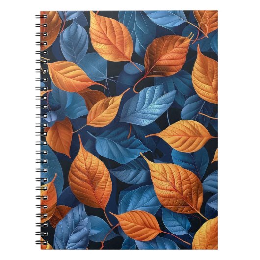 Carnet Motif feuille multicolore (Devant)