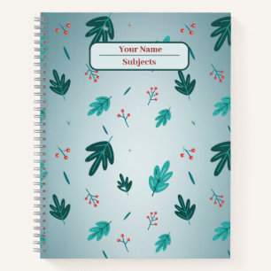 Carnet motif feuille transparent