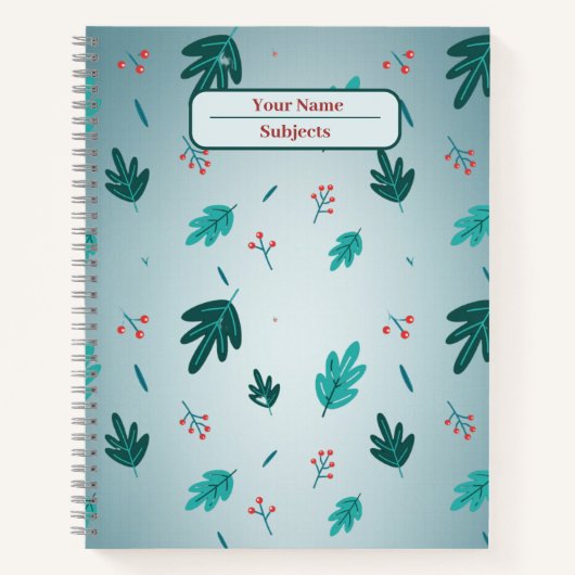 Carnet motif feuille transparent (Devant)