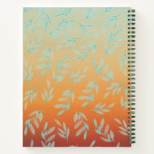 Carnet motif feuille vert moderne (Dos)