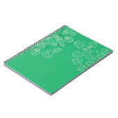 Carnet Motif Feuille vert ou cyan (Côté gauche)