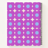 Carnet Motif Fleur Rétro Purple Mid Mod Personnalisé (Dos)